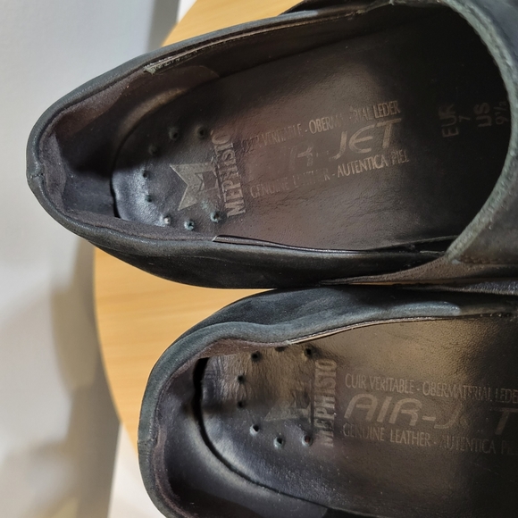 MEPHISTO solid black almond toe wedge slip on casual work comfort shootie - Picture 6 of 11